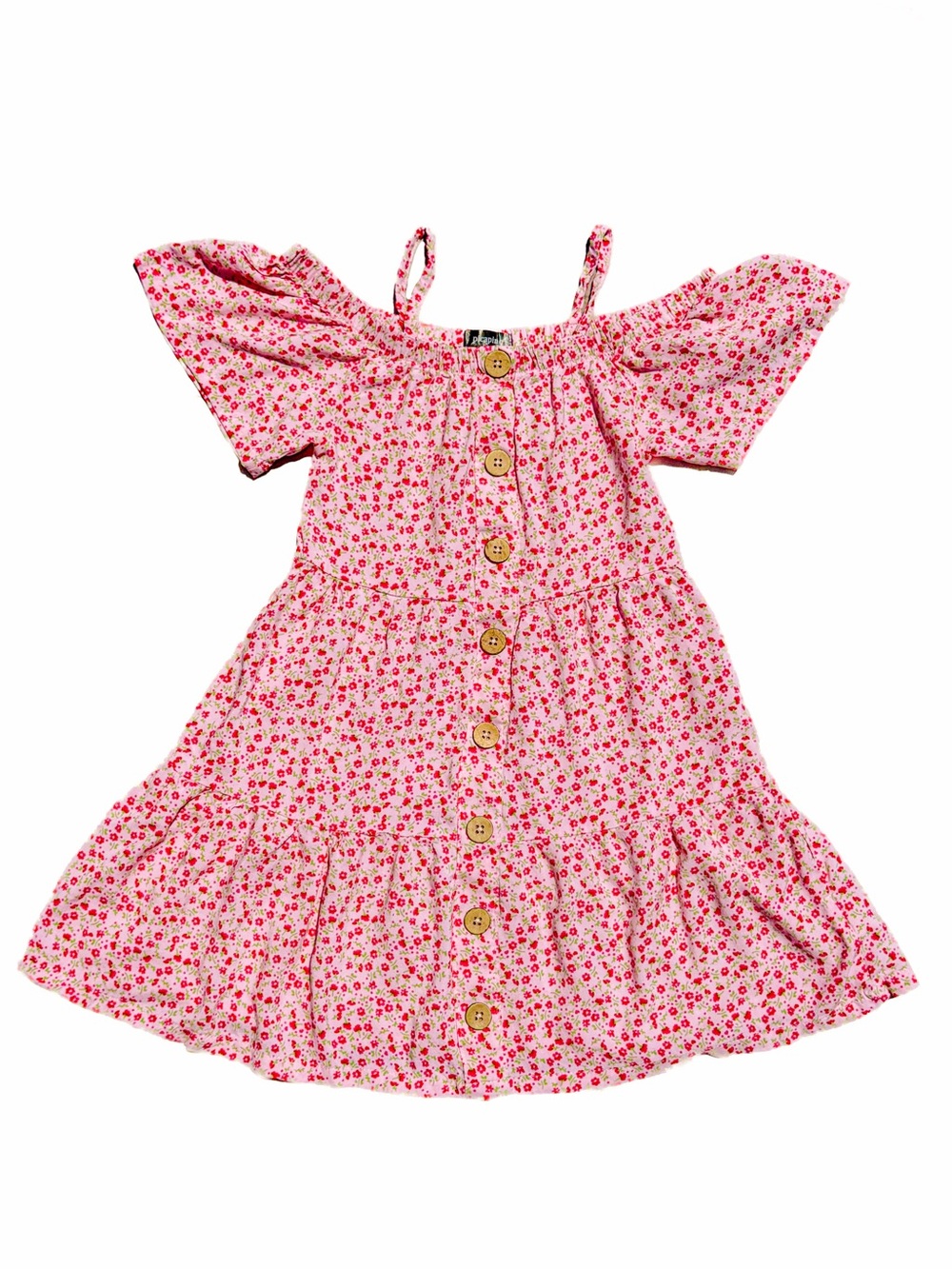 Picapino Light sz 5 Dress EUC Summer Floral Tiered Simple Comfort Portrait Play